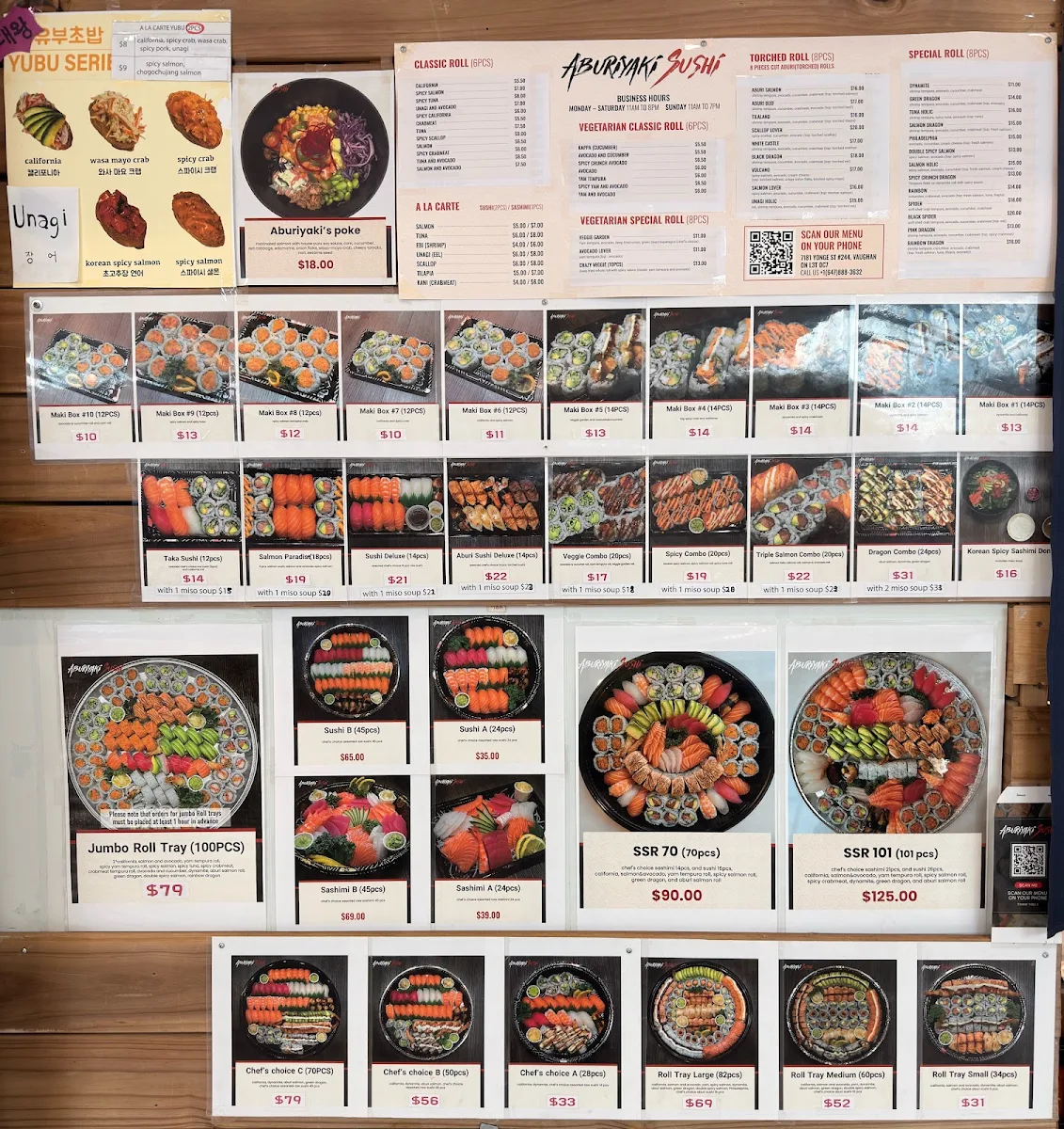 Menu, Aburiyaki Sushi