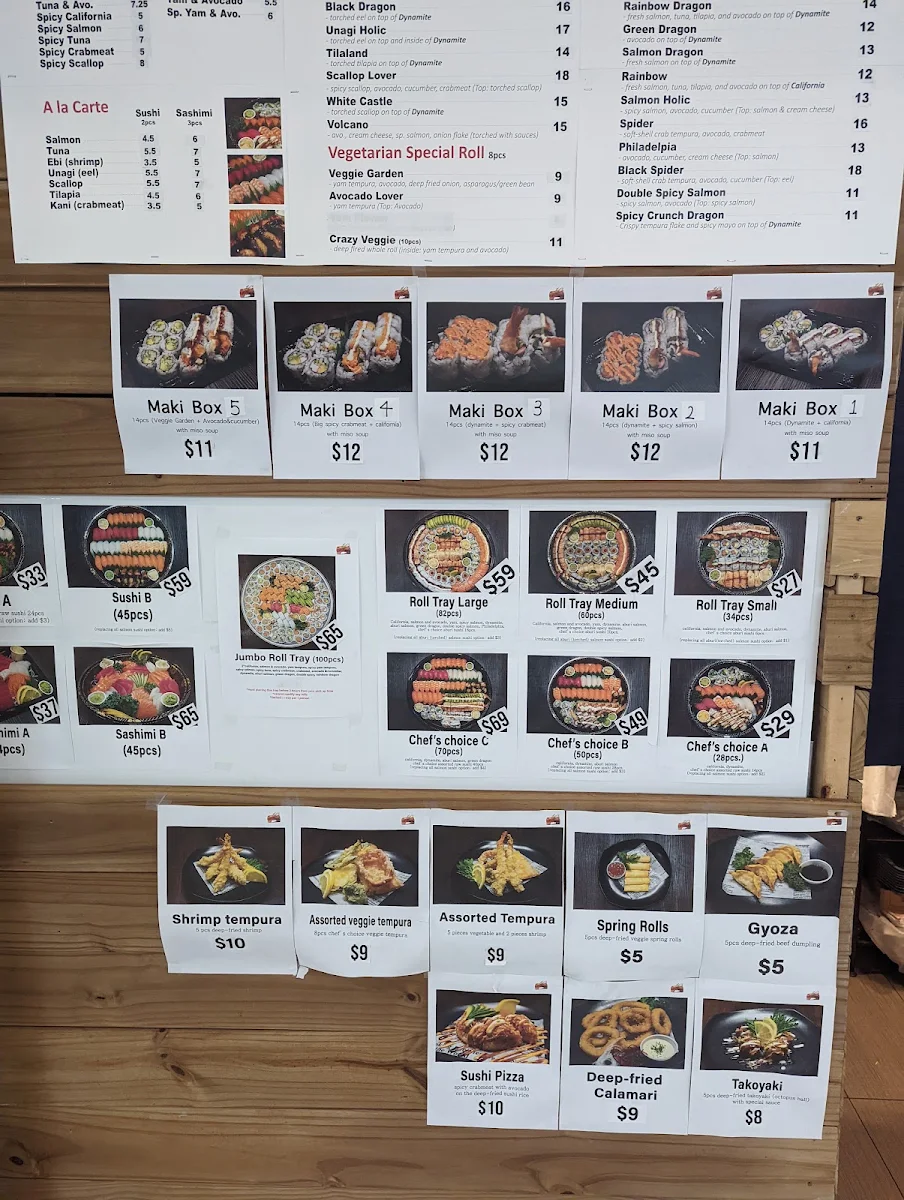 Menu, Aburiyaki Sushi