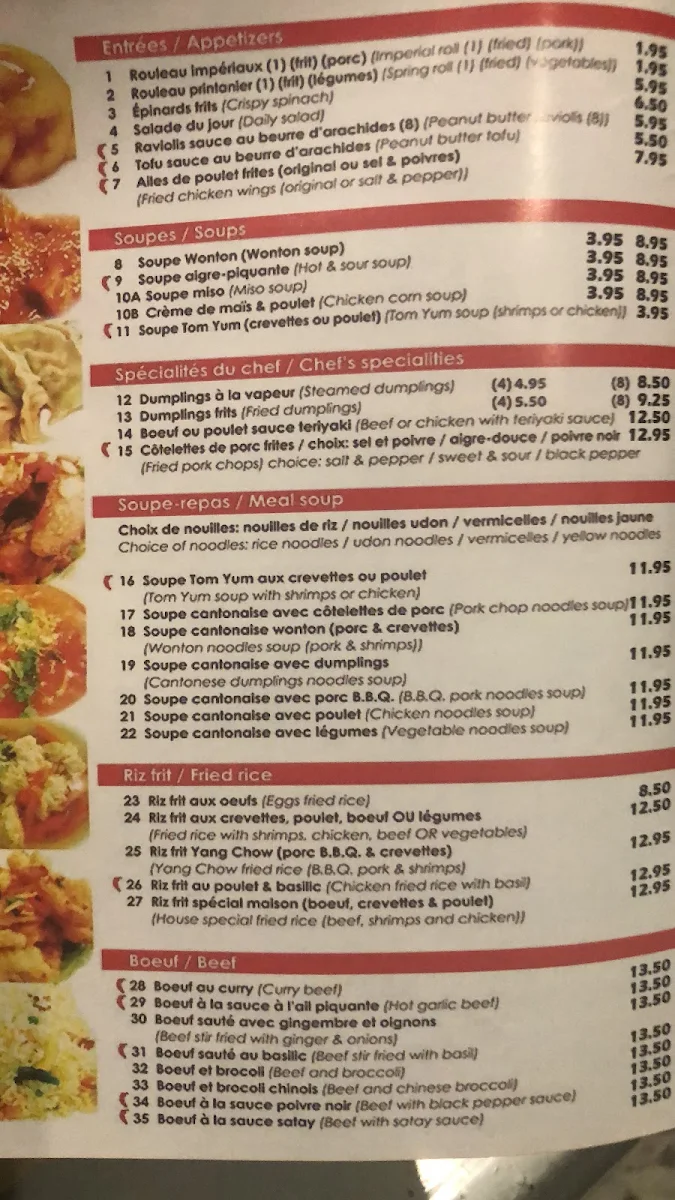 Menu, Soupe Et Noodle