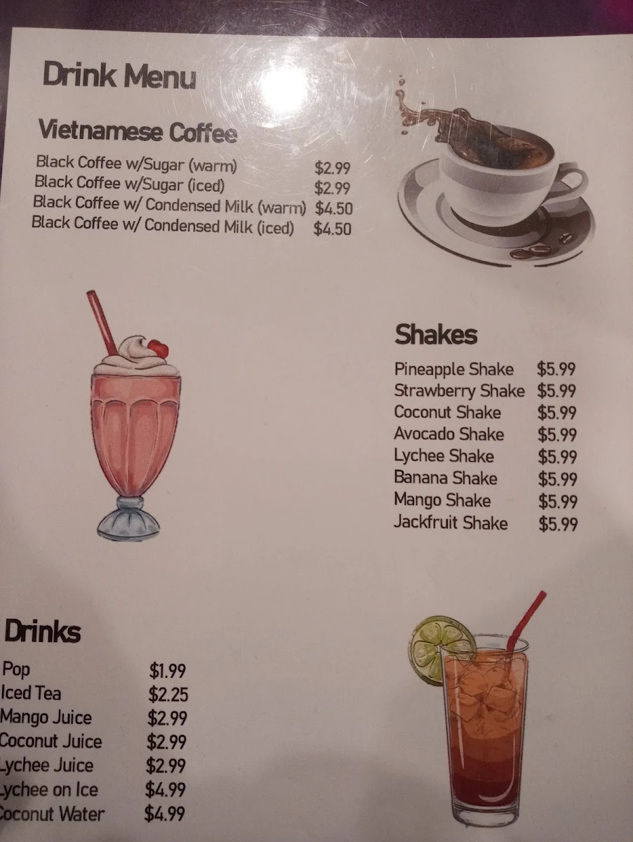 Menu, Pho bo ga express 佛波嘎越南粉