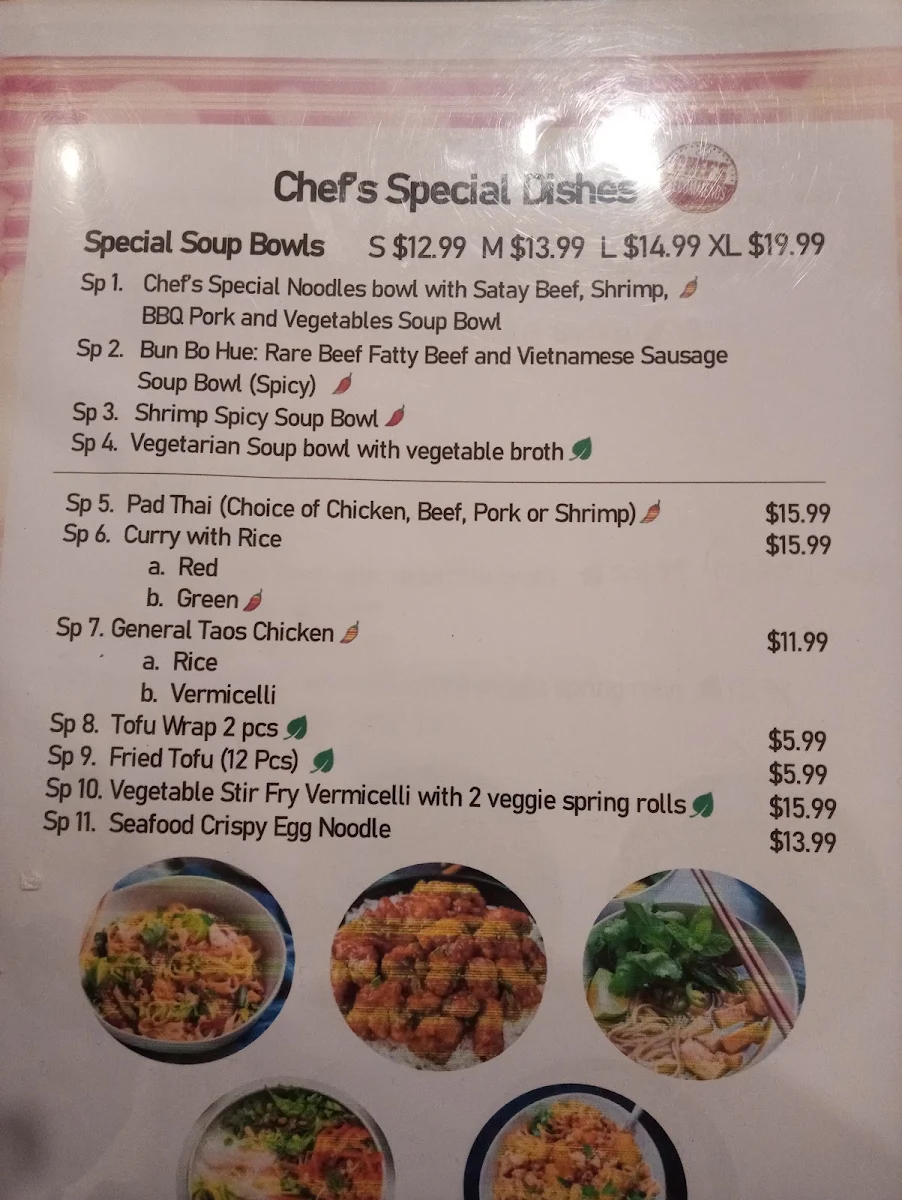 Menu, Pho bo ga express 佛波嘎越南粉