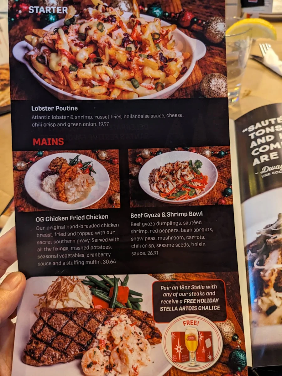 Menu, Jack Astor's Bar & Grill Pickering