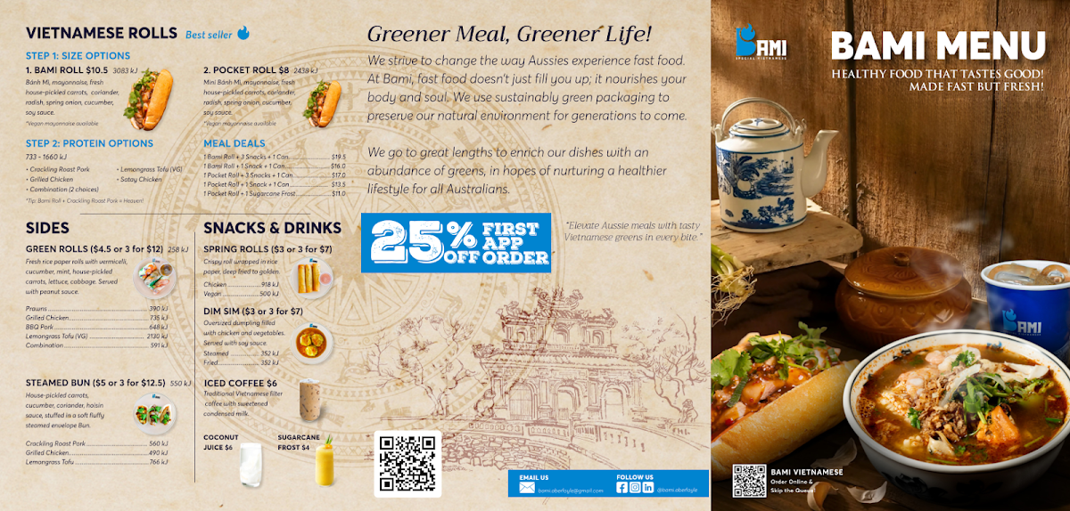 Menu, Bami Aberfoyle