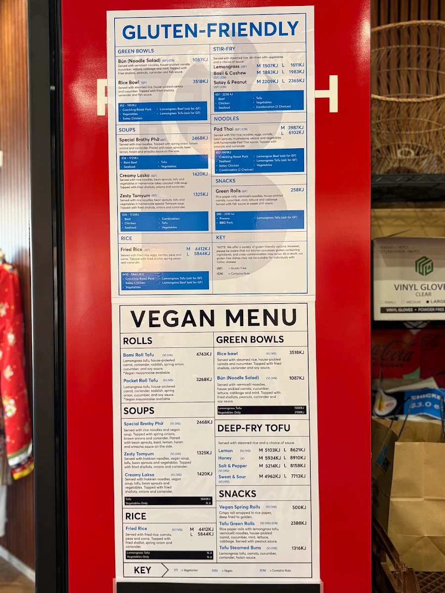 Menu, Bami Aberfoyle