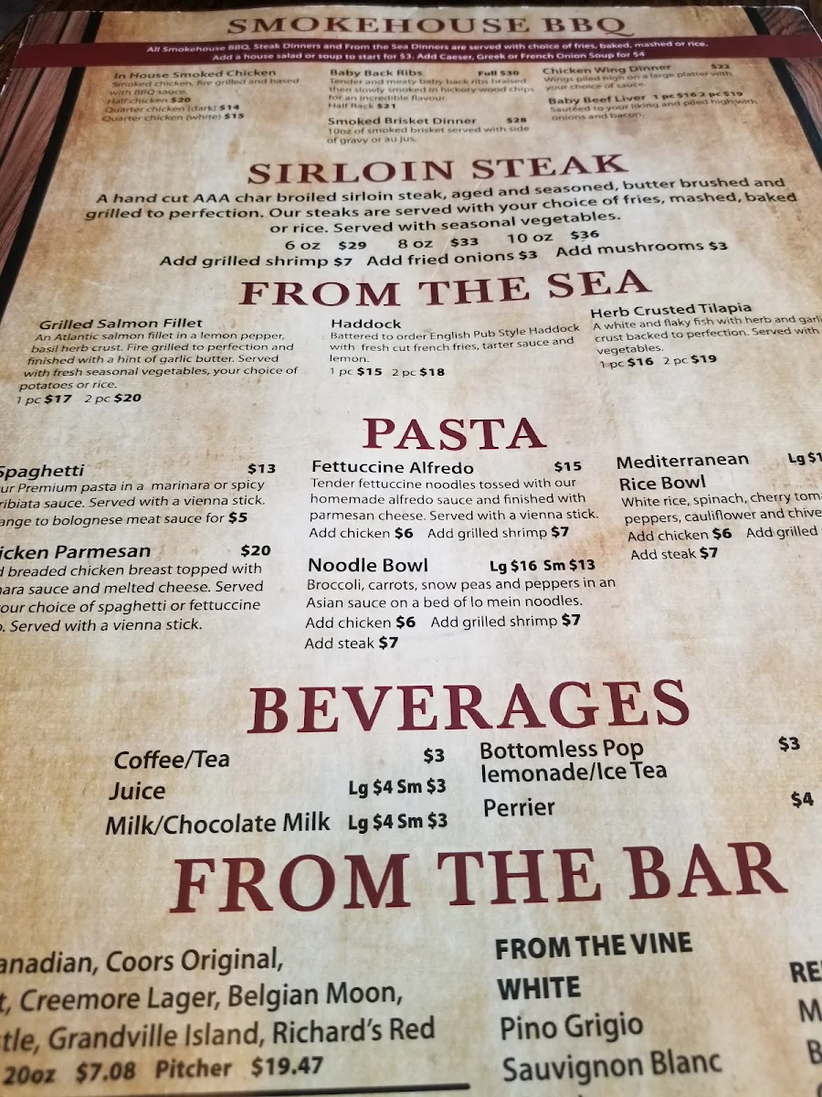 Menu, Smokehouse Tap & Grill!