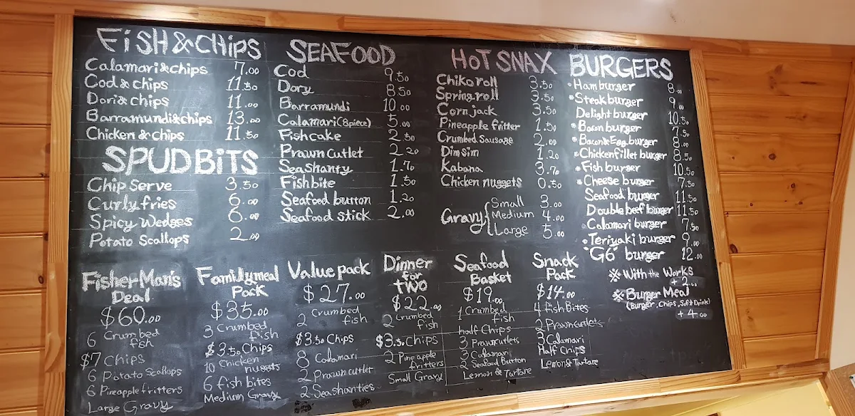 Menu, Stanthorpe Fish Bar & Take Away