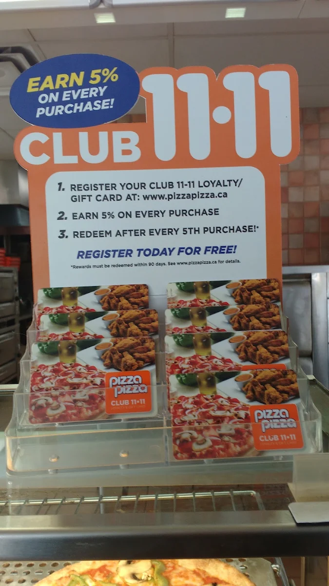 Menu, Pizza Pizza
