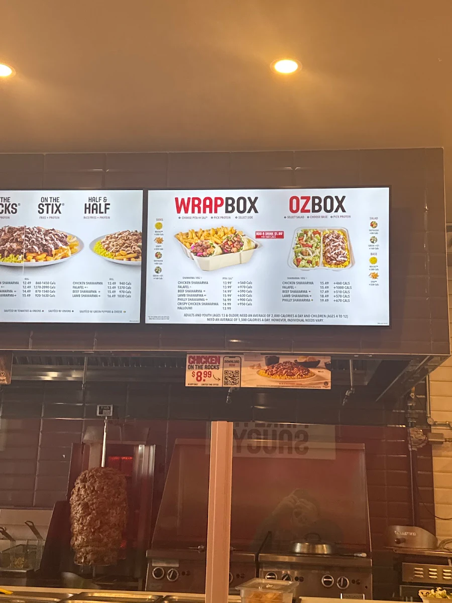 Menu, Osmow's Shawarma