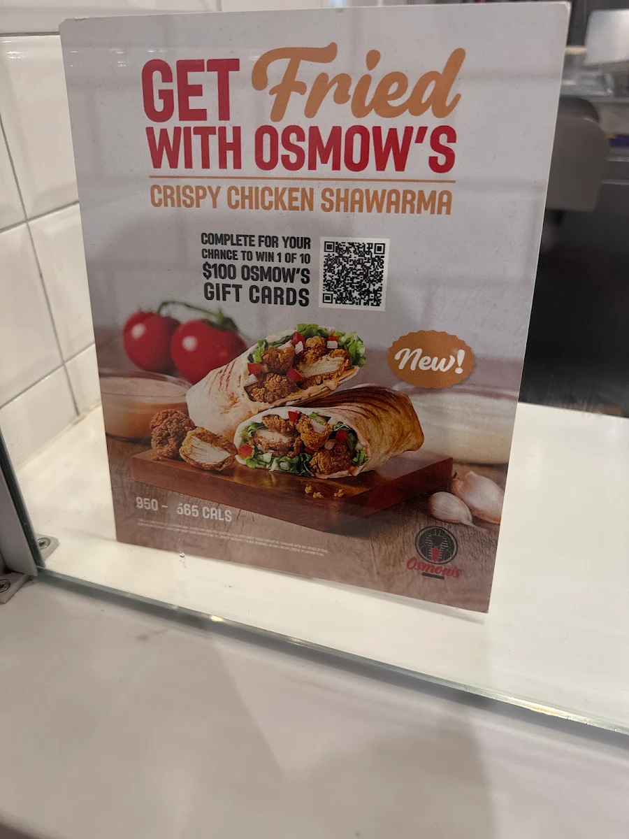 Menu, Osmow's Shawarma