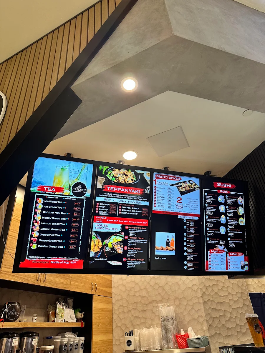Menu, Catcher Teppanyaki & Tea
