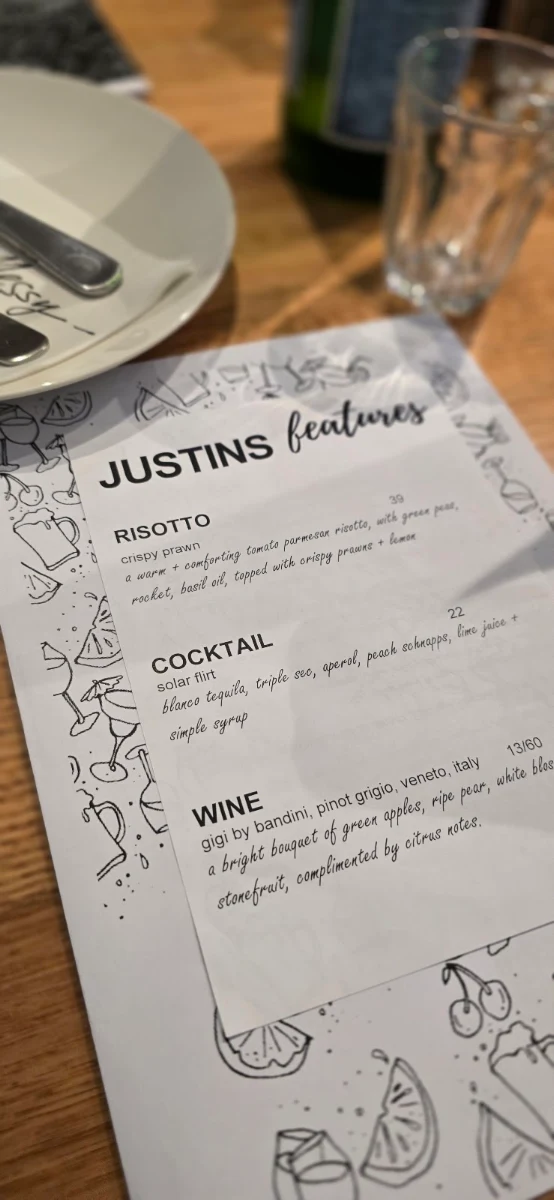 Menu, Justin Lane Geelong