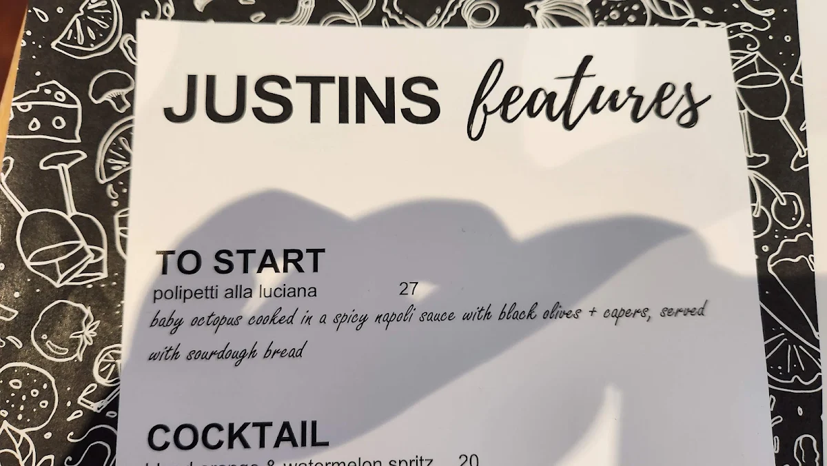 Menu, Justin Lane Geelong