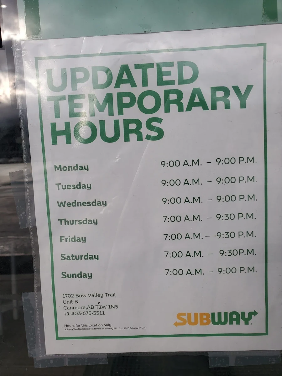 Menu, Subway