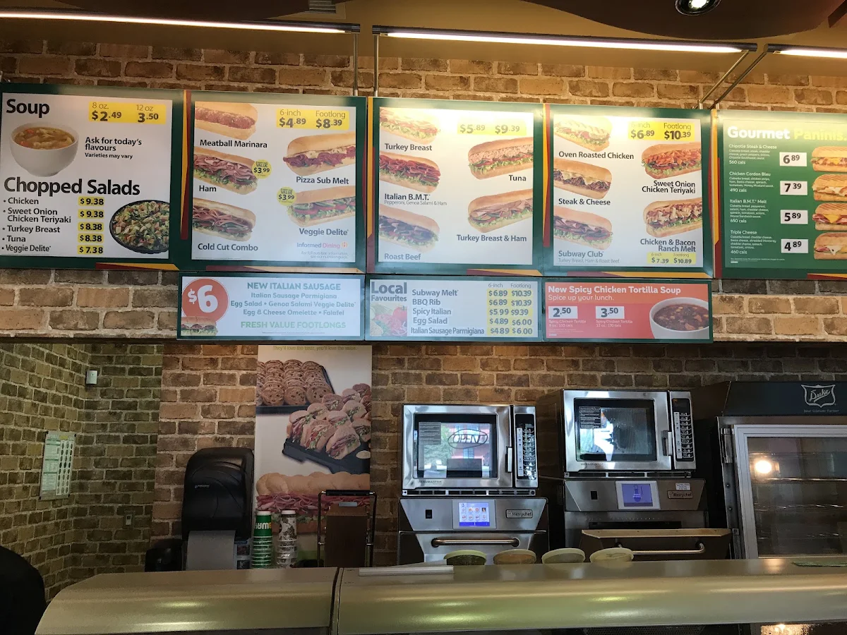 Menu, Subway