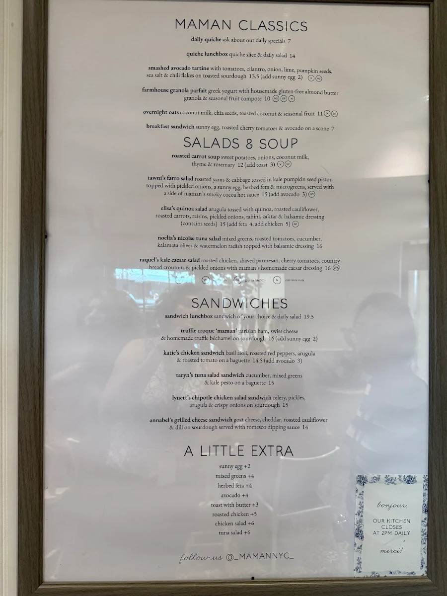 Menu, maman