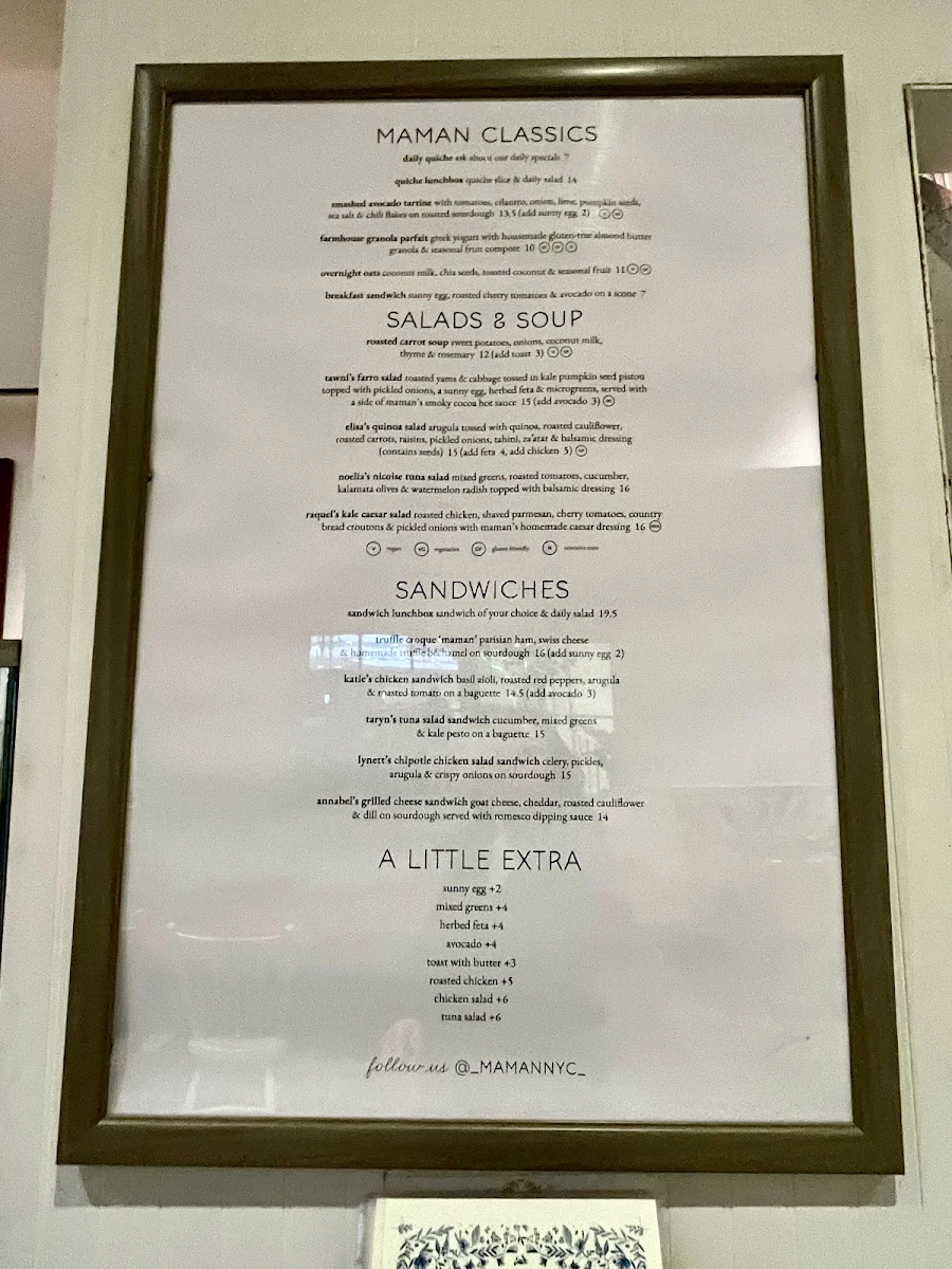 Menu, maman