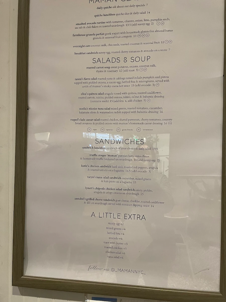 Menu, maman