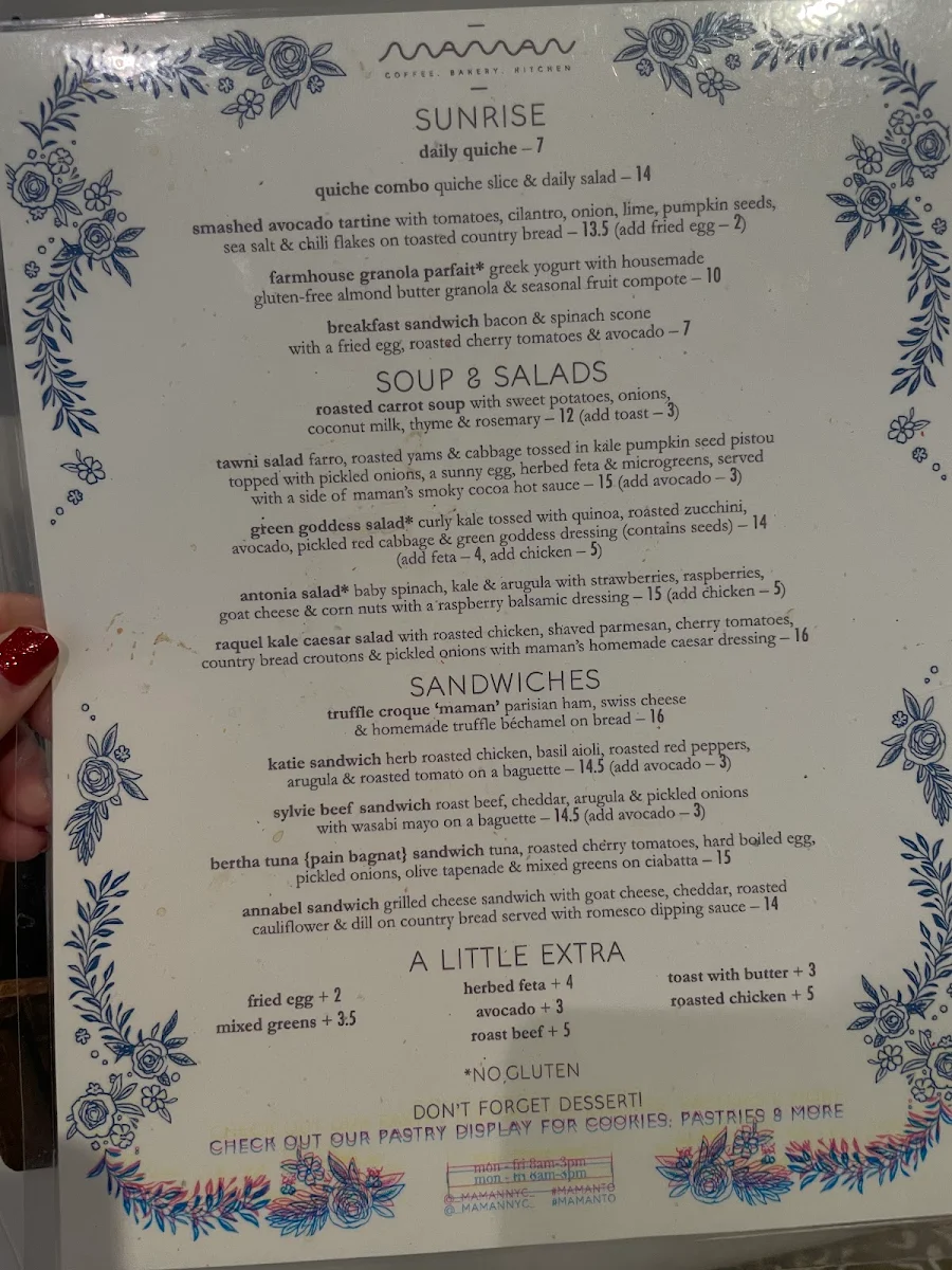 Menu, maman