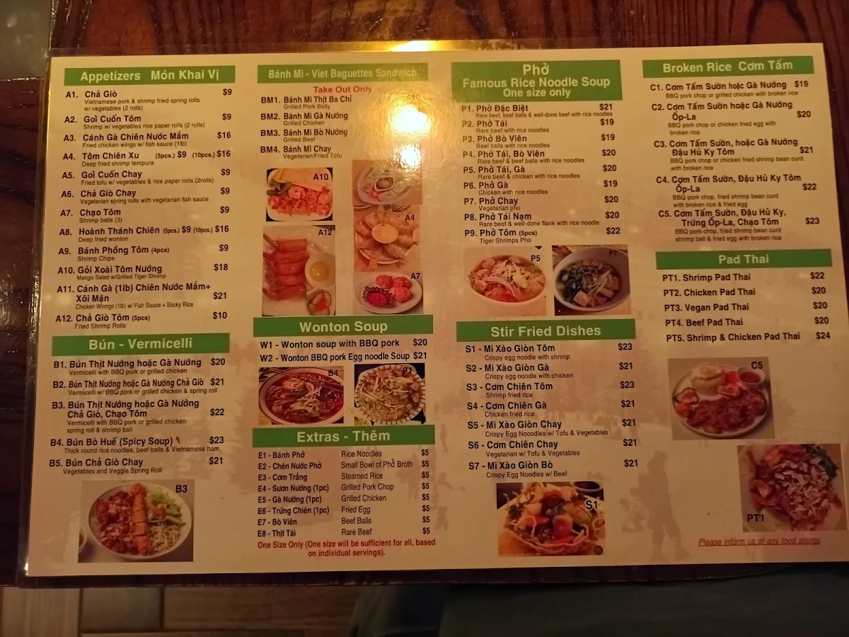 Menu, Minh's - Southampton