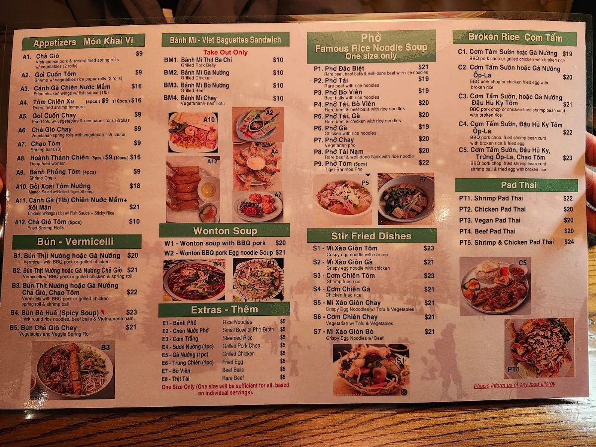 Menu, Minh's - Southampton