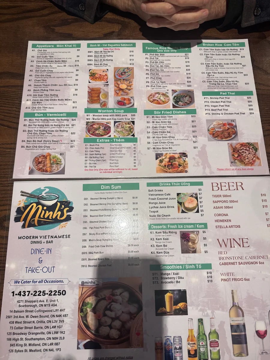 Menu, Minh's - Southampton