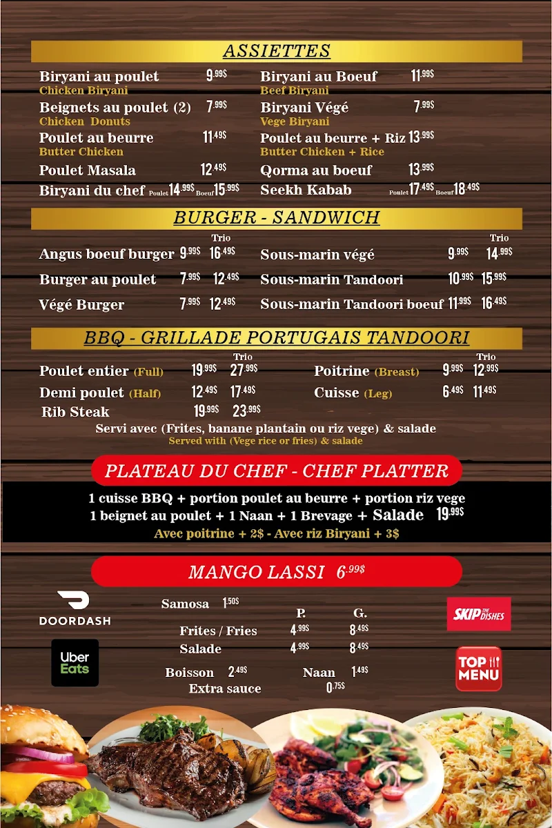 Menu, Biryani & Co | Restaurant & rotisserie halal, pakistanais et indien à Montréal, Cartierville