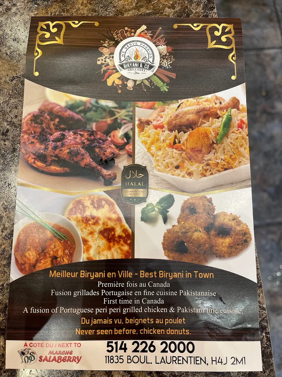 Menu, Biryani & Co | Restaurant & rotisserie halal, pakistanais et indien à Montréal, Cartierville