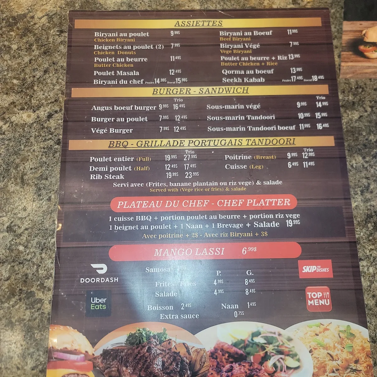 Menu, Biryani & Co | Restaurant & rotisserie halal, pakistanais et indien à Montréal, Cartierville