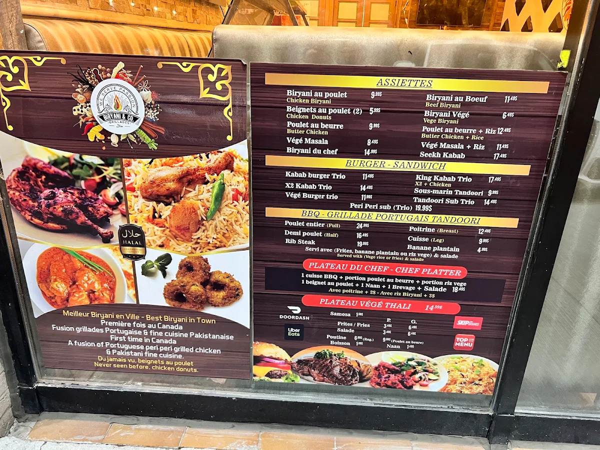 Menu, Biryani & Co | Restaurant & rotisserie halal, pakistanais et indien à Montréal, Cartierville