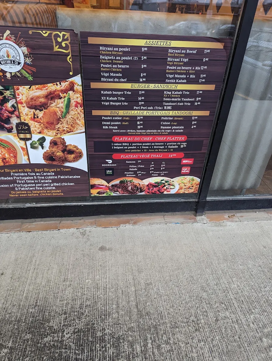 Menu, Biryani & Co | Restaurant & rotisserie halal, pakistanais et indien à Montréal, Cartierville
