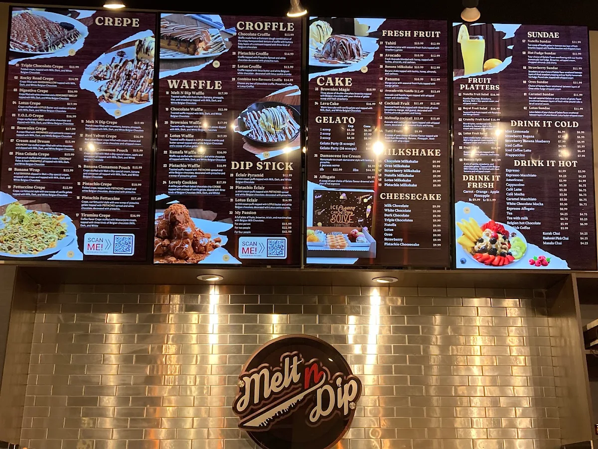 Menu, Melt n dip