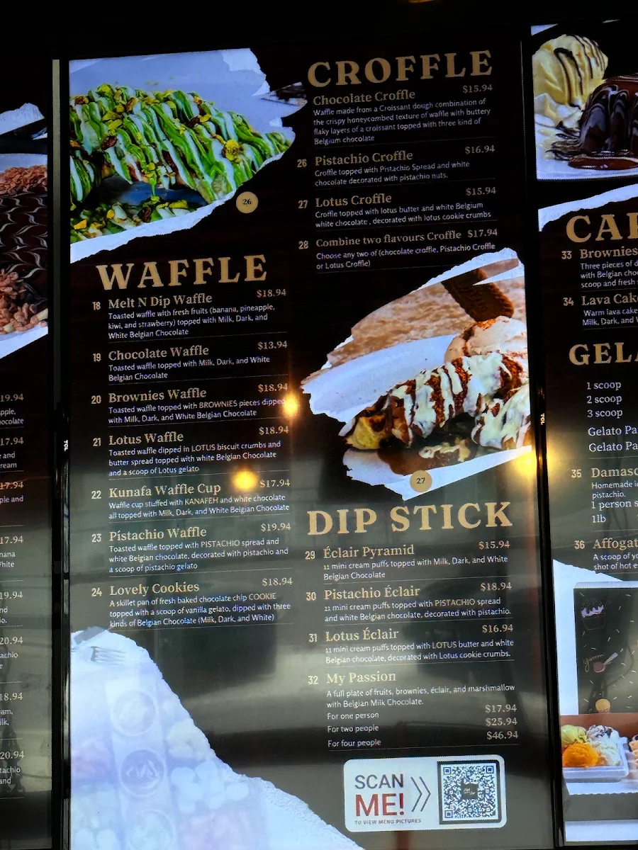 Menu, Melt n dip