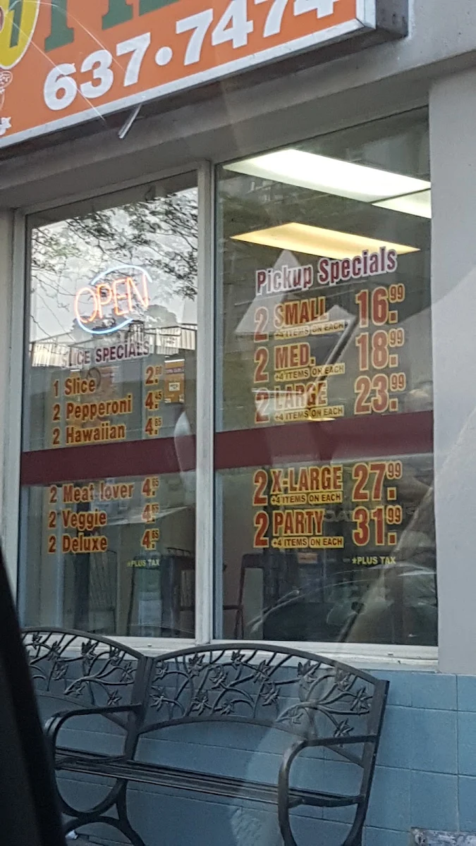Menu, Lugano Pizza