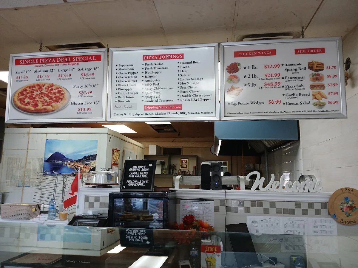 Menu, Lugano Pizza