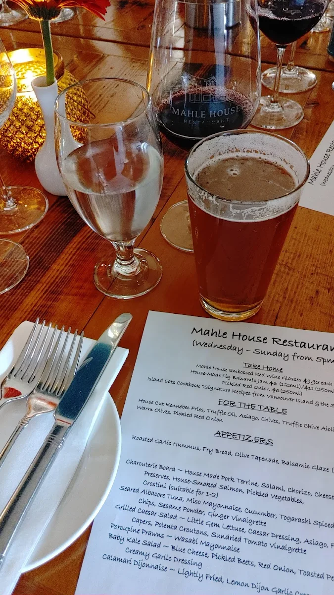 Menu, Mahle House Restaurant