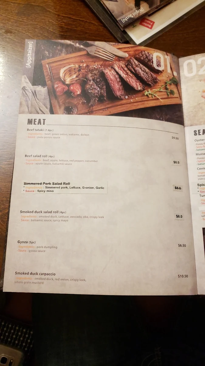 Menu, Hanabi