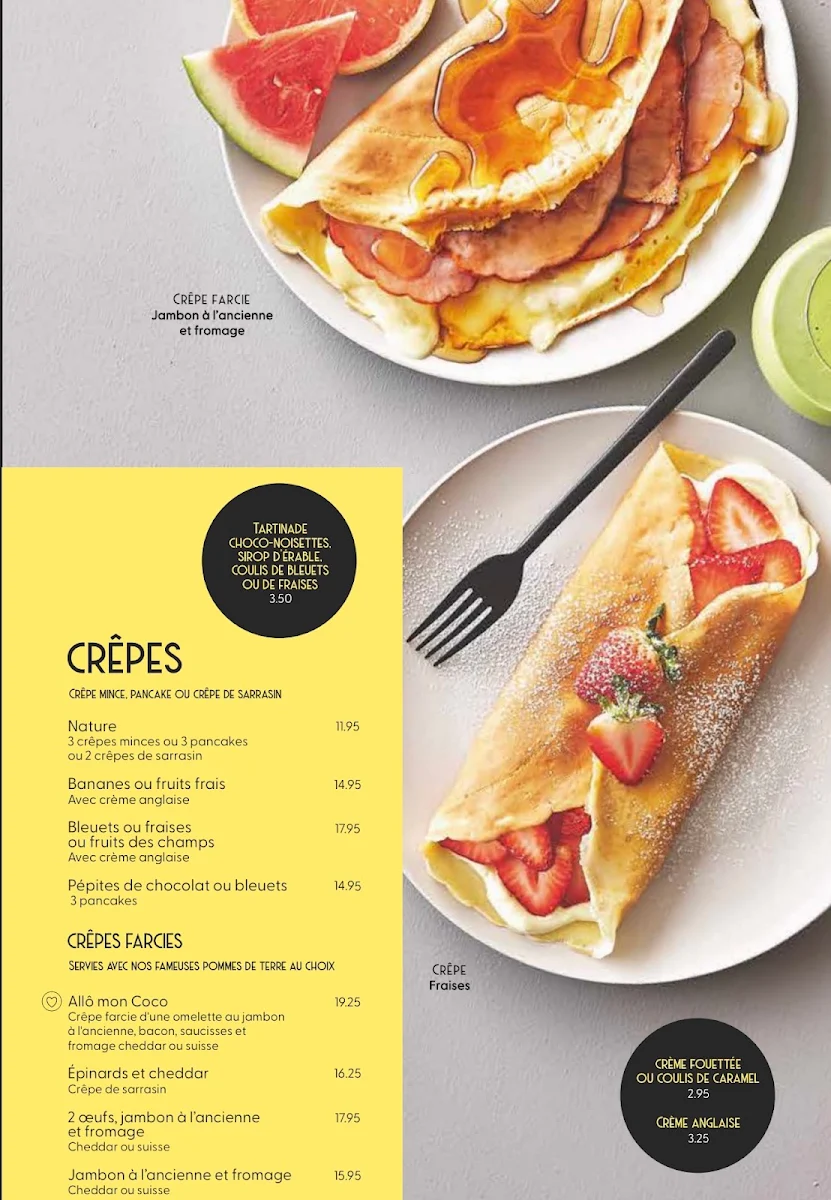 Menu, Allô mon Coco Sainte-Julie