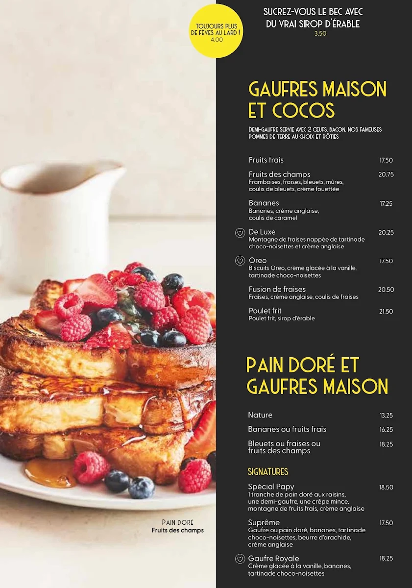 Menu, Allô mon Coco Sainte-Julie