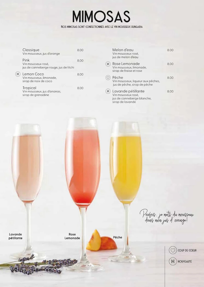 Menu, Allô mon Coco Sainte-Julie