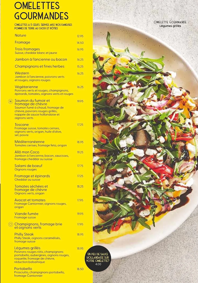Menu, Allô mon Coco Sainte-Julie