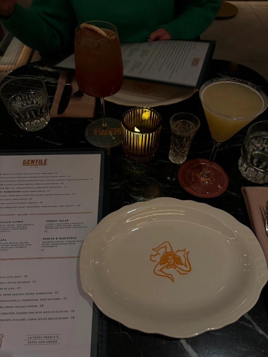 Menu, Cafe Gentile DDO