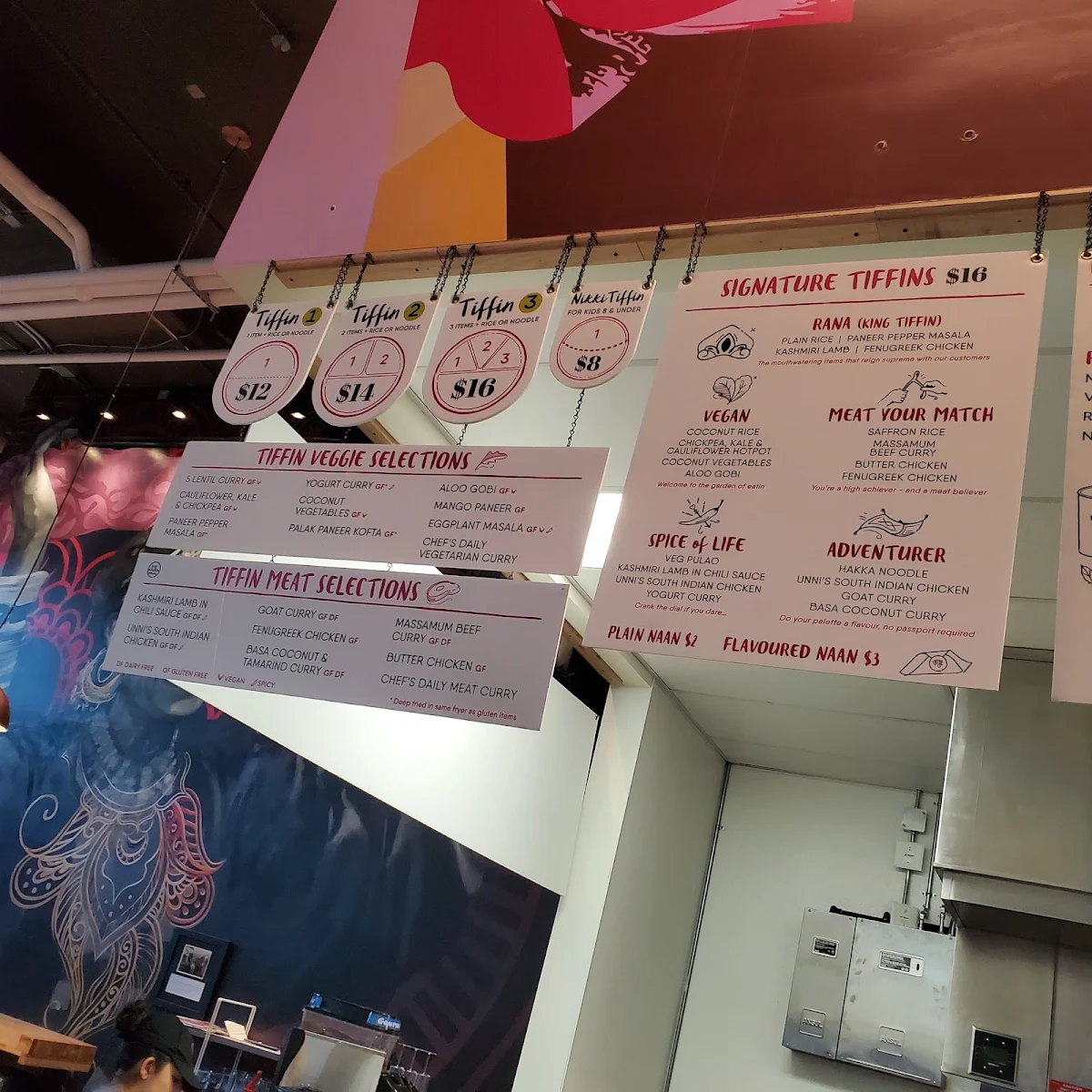 Menu, Tiffin India's Fresh Kitchen