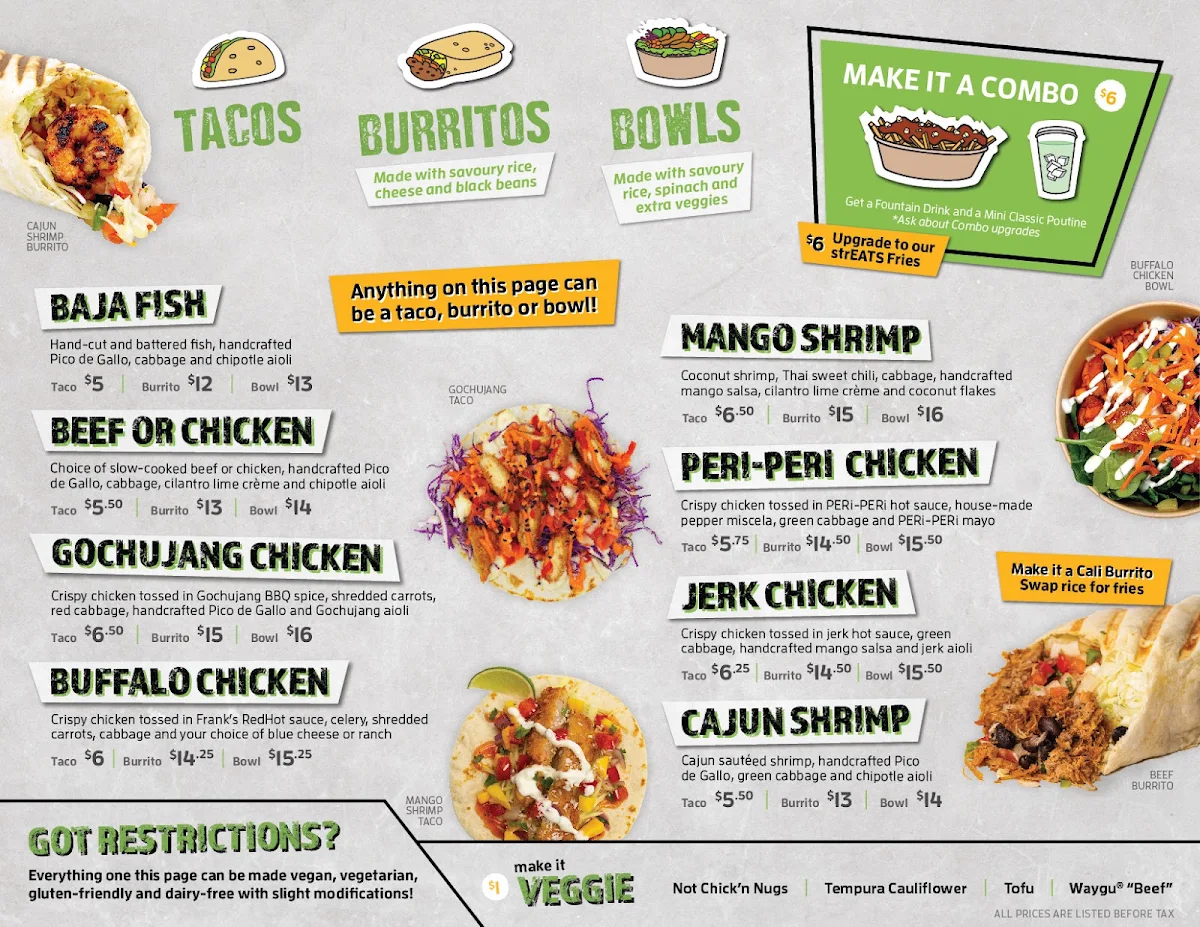 Menu, Streats West Springs Kitchen