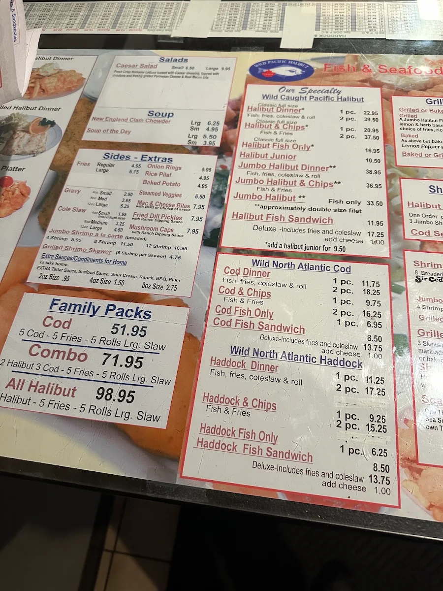 Menu, Sir Cedric's Fish & Chips LaSalle