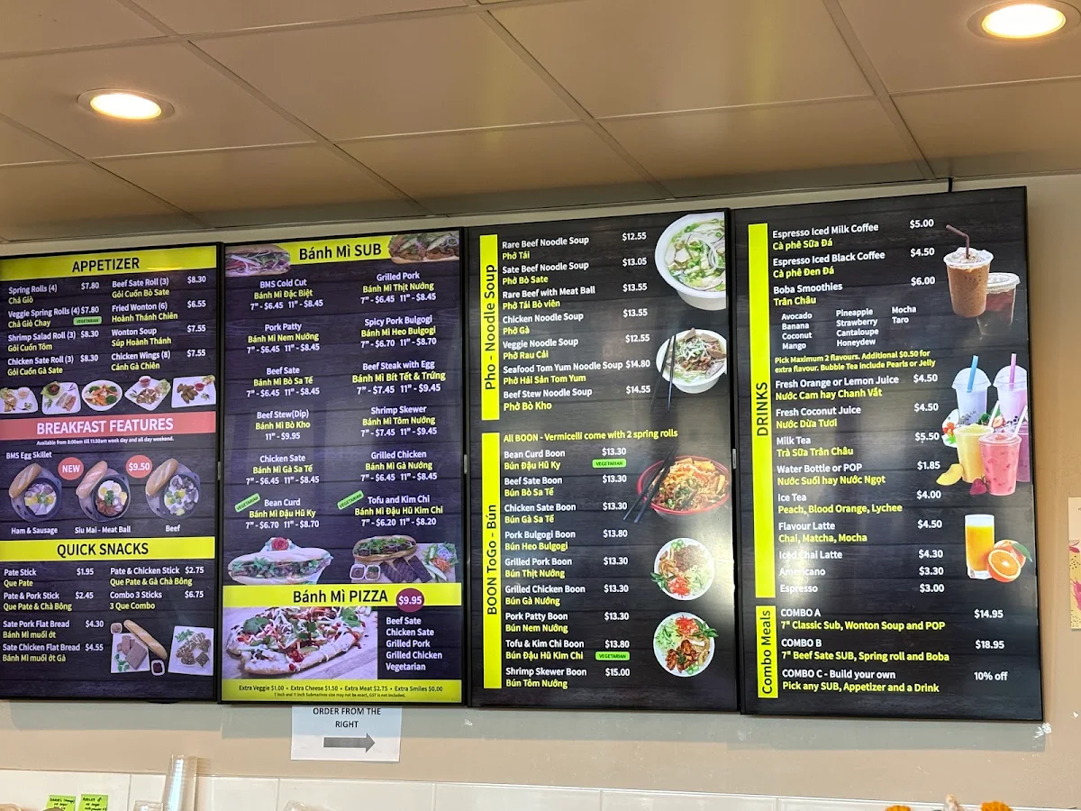 Menu, BánhMì SUB