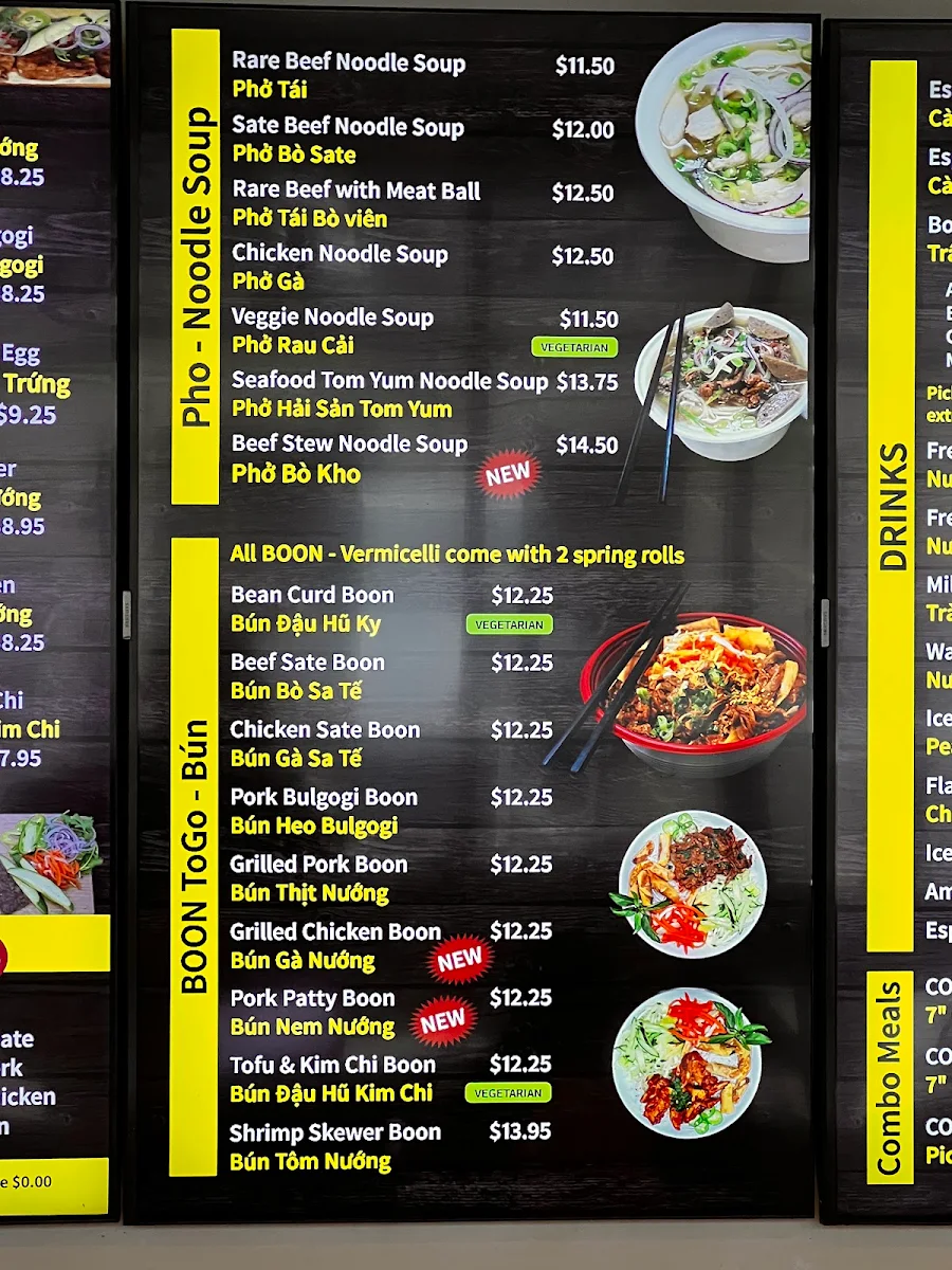 Menu, BánhMì SUB