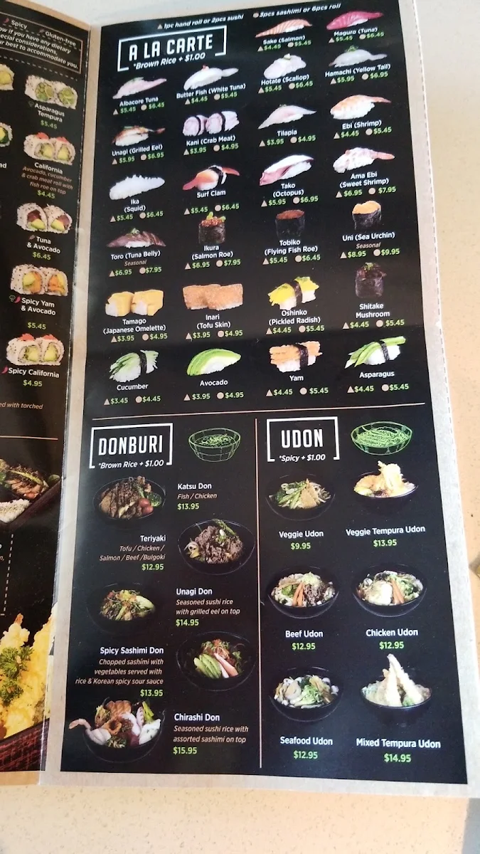 Menu, Kibo Sushi House - Cabbagetown