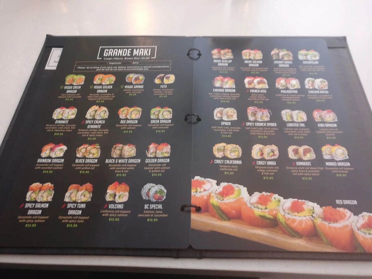 Menu, Kibo Sushi House - Cabbagetown