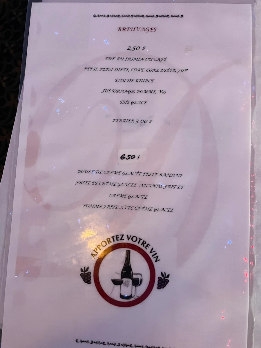 Menu, Dara Angkor