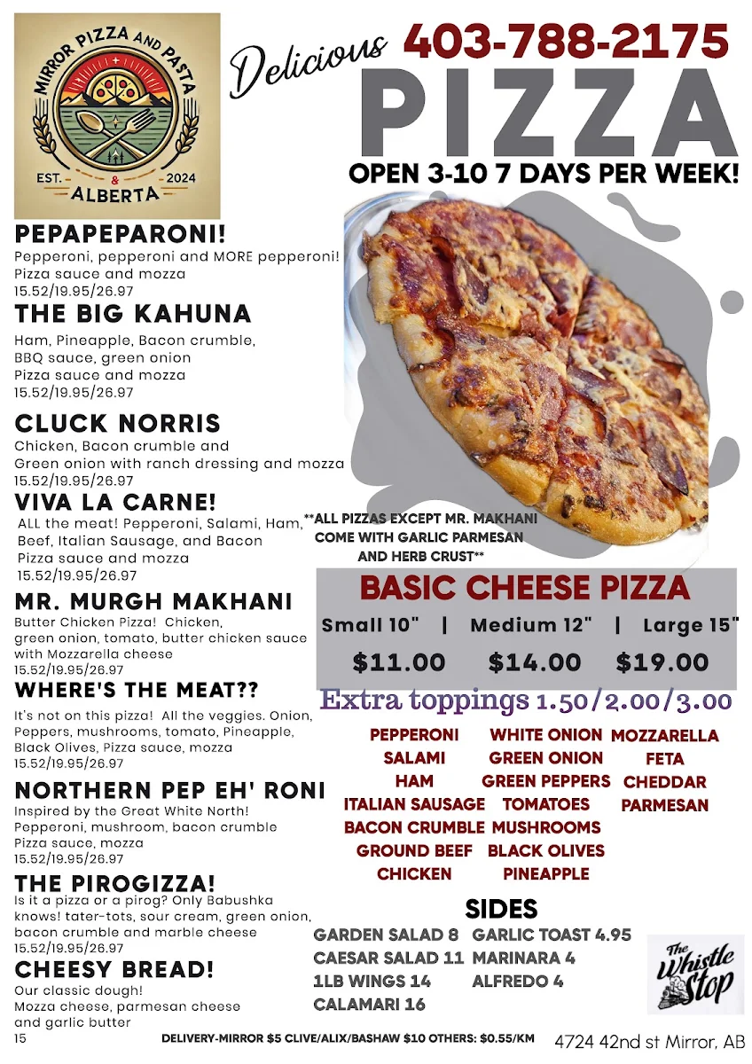 Menu, The Whistle Stop Cafe